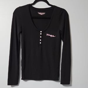 Victoria's Secret Black Long Sleeve Blouse